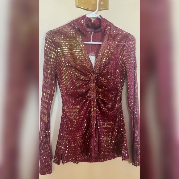 Free People Sequins Top - Picture 3 of 4